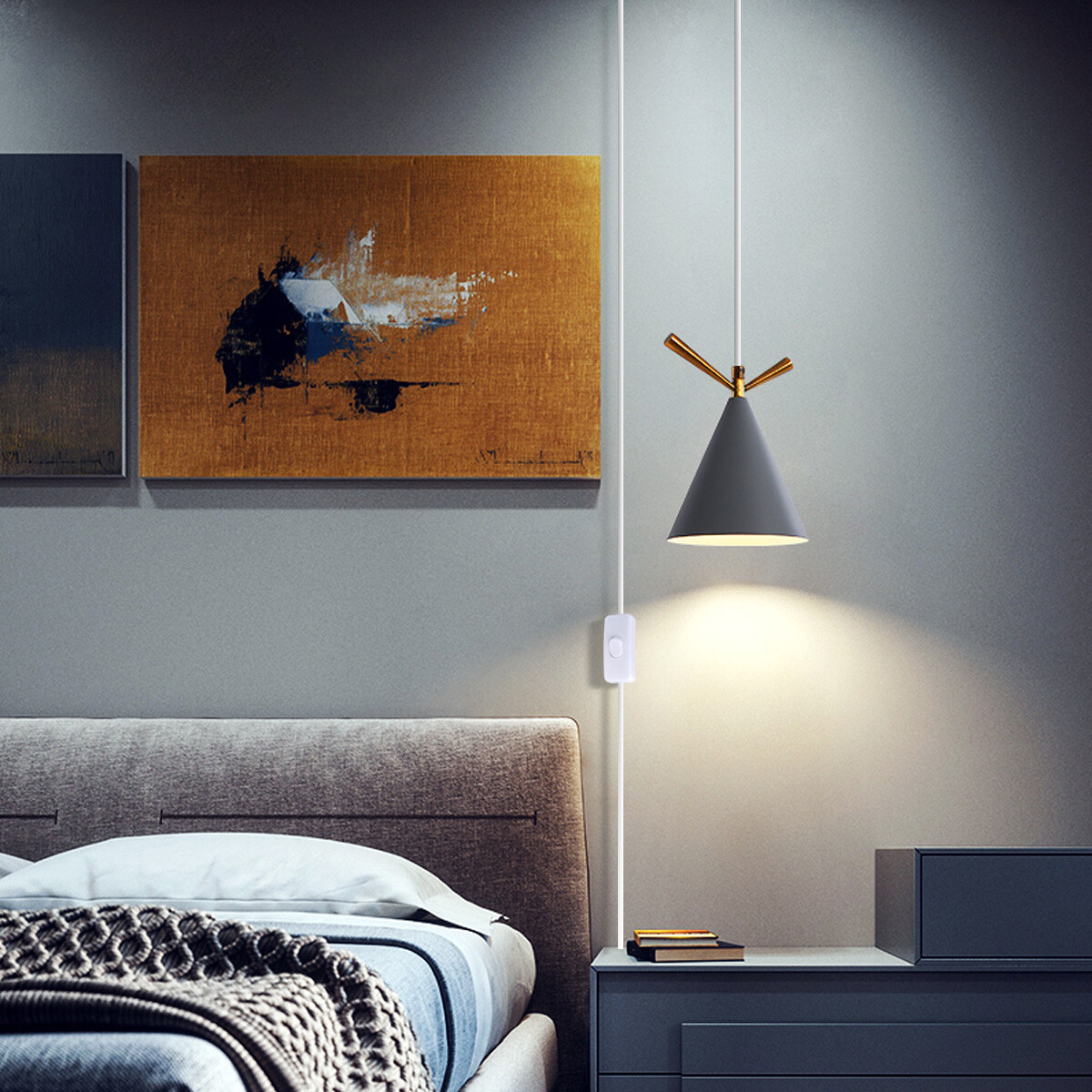 20 Feet Extension Hanging Lantern Pendant Light Lamp Cord Cable E26/E27 Socket