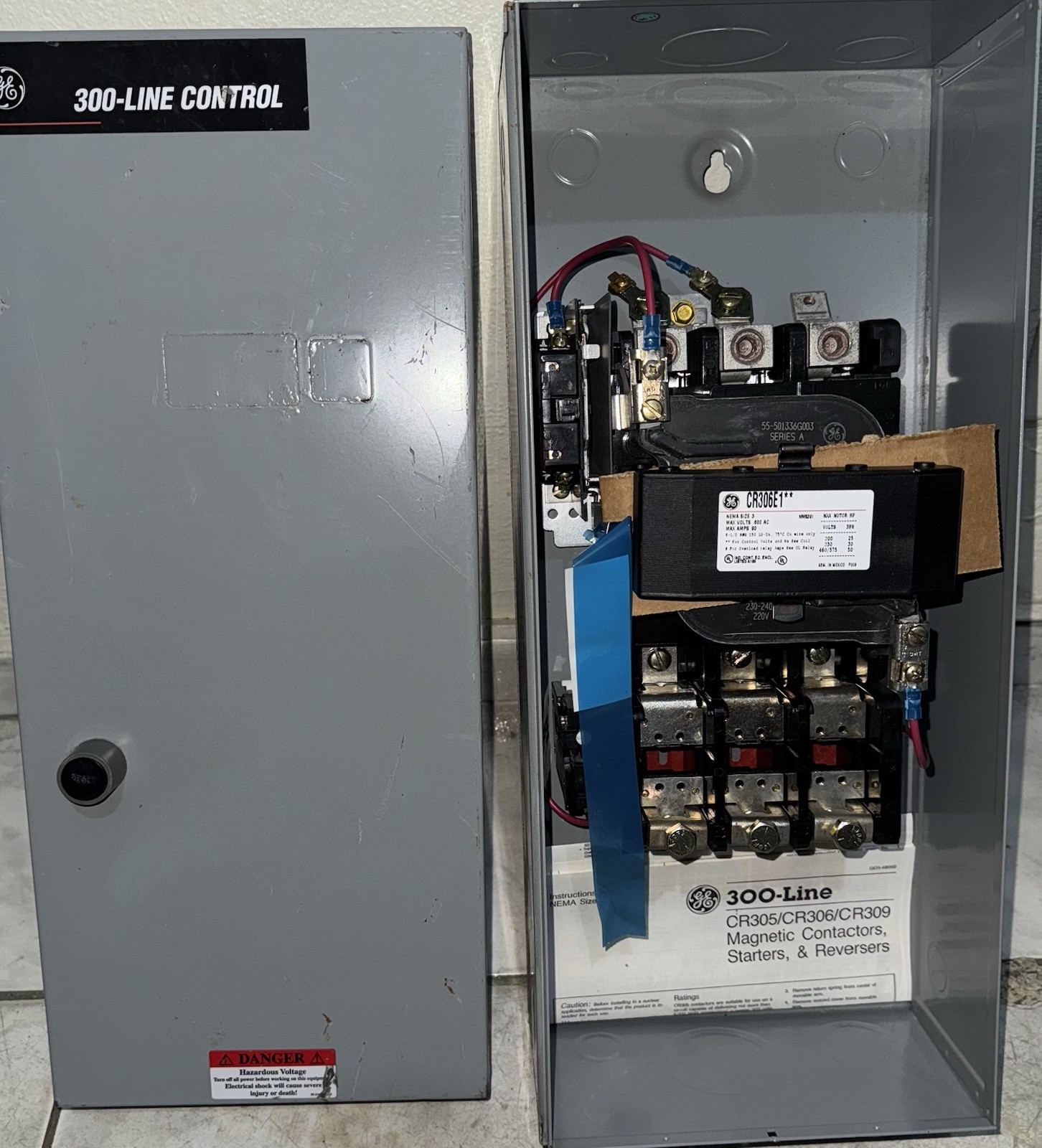 GE CR306E1 NIB Size 3 Starter Nema 1 Enclosure 230V Coil