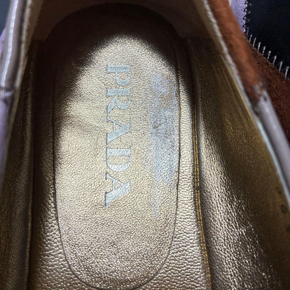 Prada Espadrilles Patchwork Leather Multicolor Women's Size EU36.5/US6.5