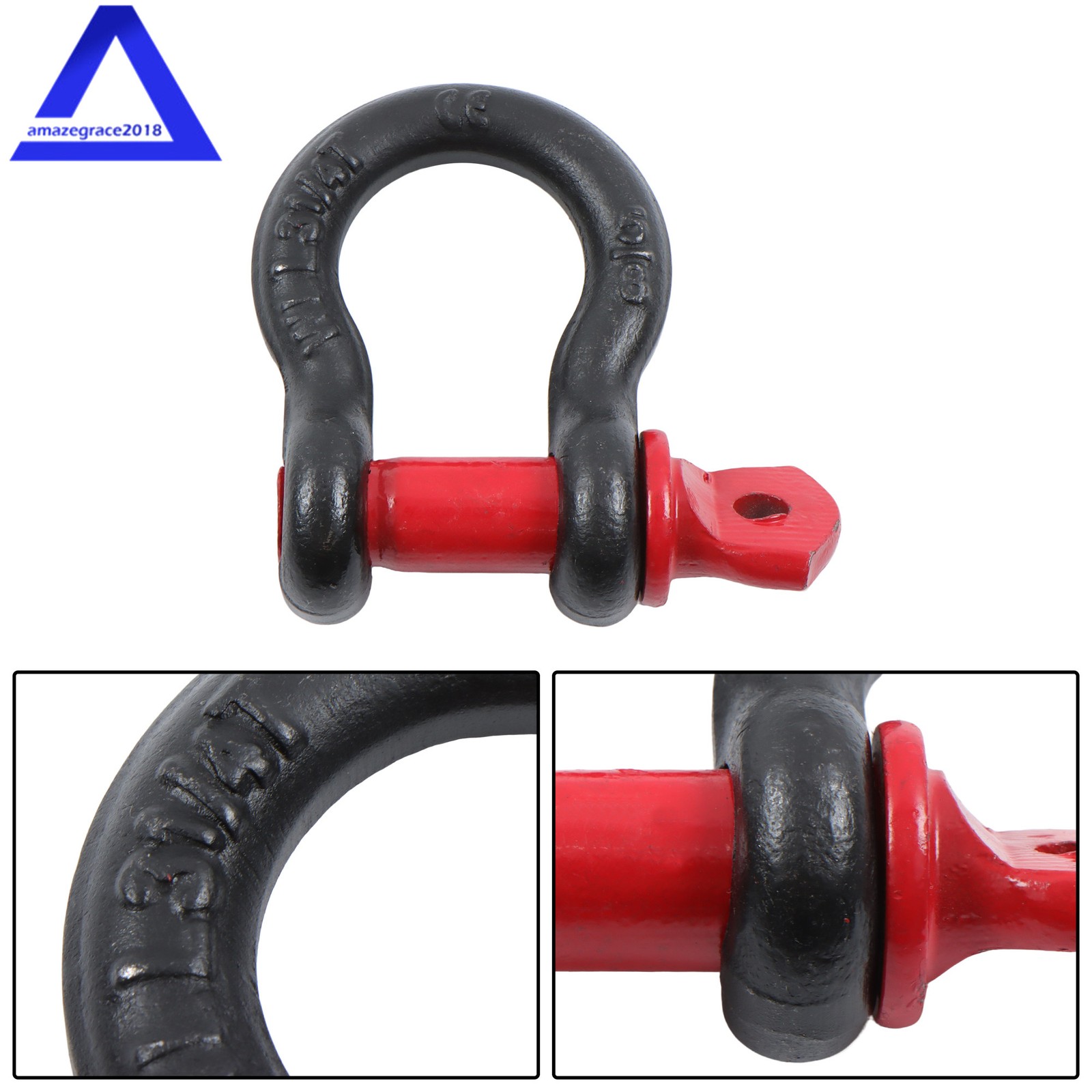 4 Pack 5/8" D Ring Shackle with 3/4" Pin Heavy Duty 28660lbs/13T Break Strength