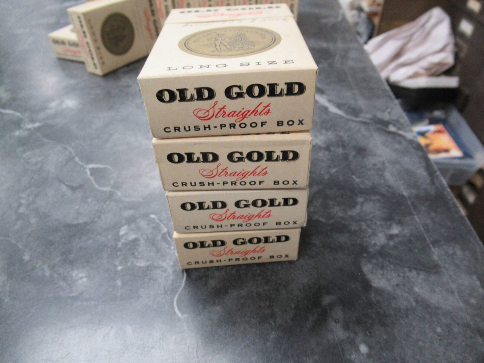 1 Vintage Used Empty Cigarette Hard Pack Paper Label Wrapper OLD GOLD Straights