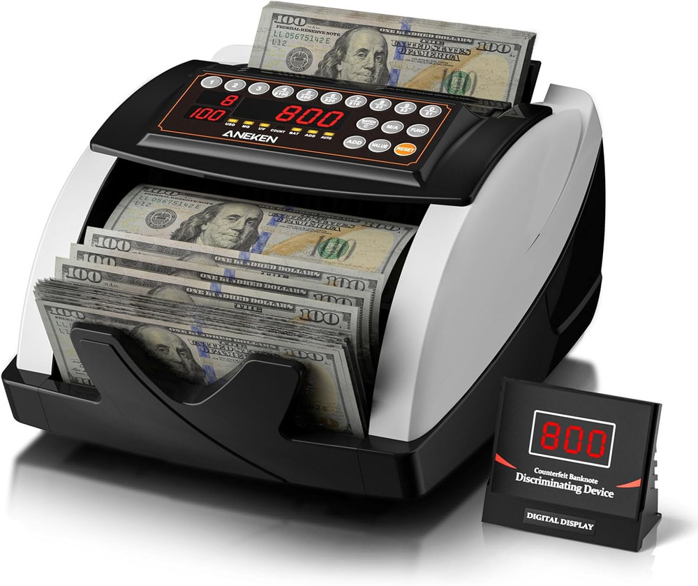 Advanced Money Counter with Counterfeit Detection & External LCD Display