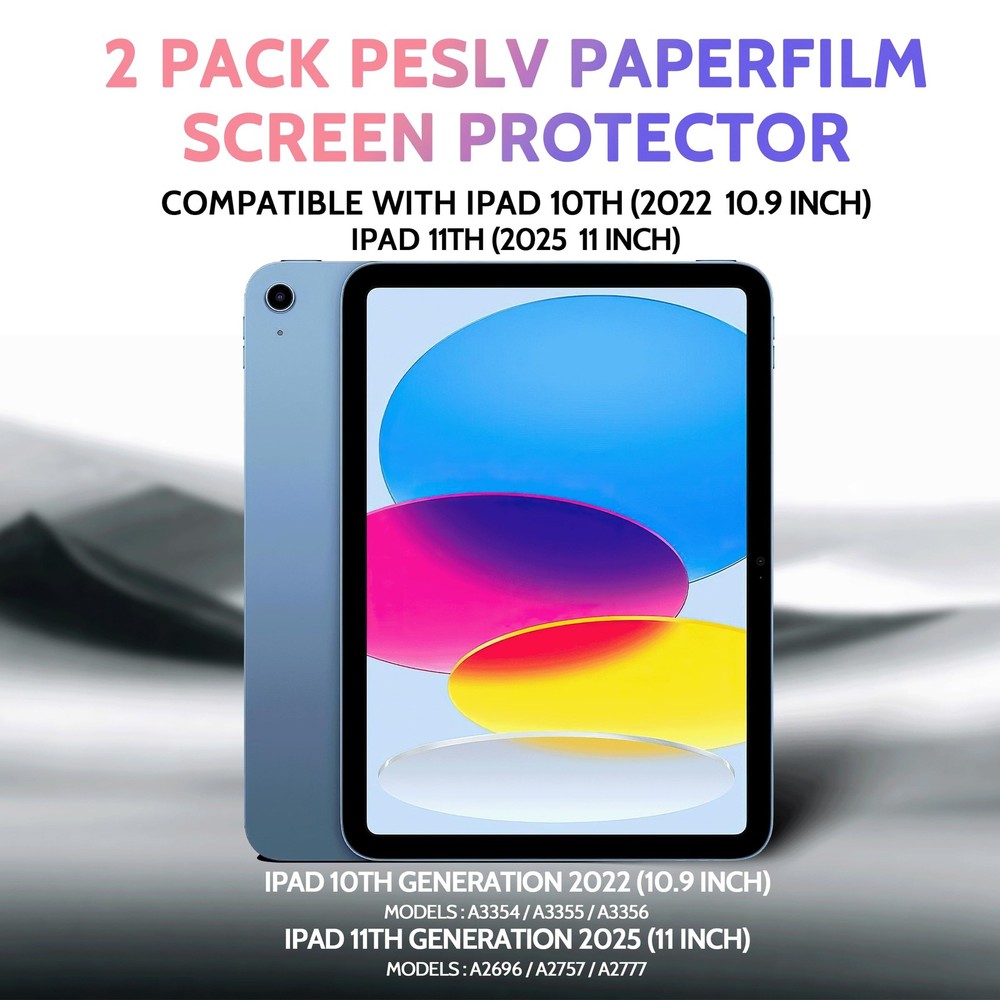 Peslv 2 Pack Like Paper Screen Protector for iPad 10th/11th, transparent