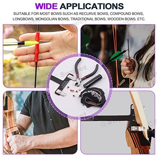 17Pcs Archery Bow String Tool Kit - Nocking Buckle, Ruler, Wax & Silencer