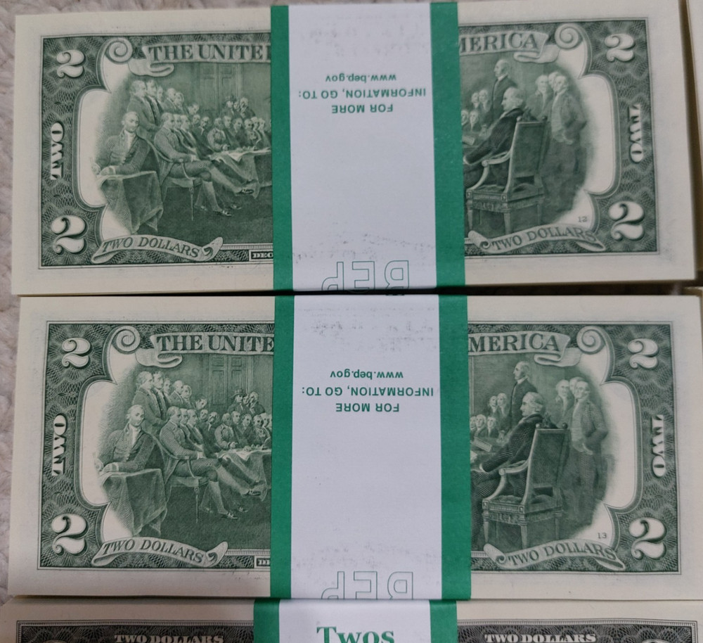 $100 Face Value / 50 QTY ($2 BILLS) TWO DOLLAR BILLS UNCIRCULATED SEQUENTIAL
