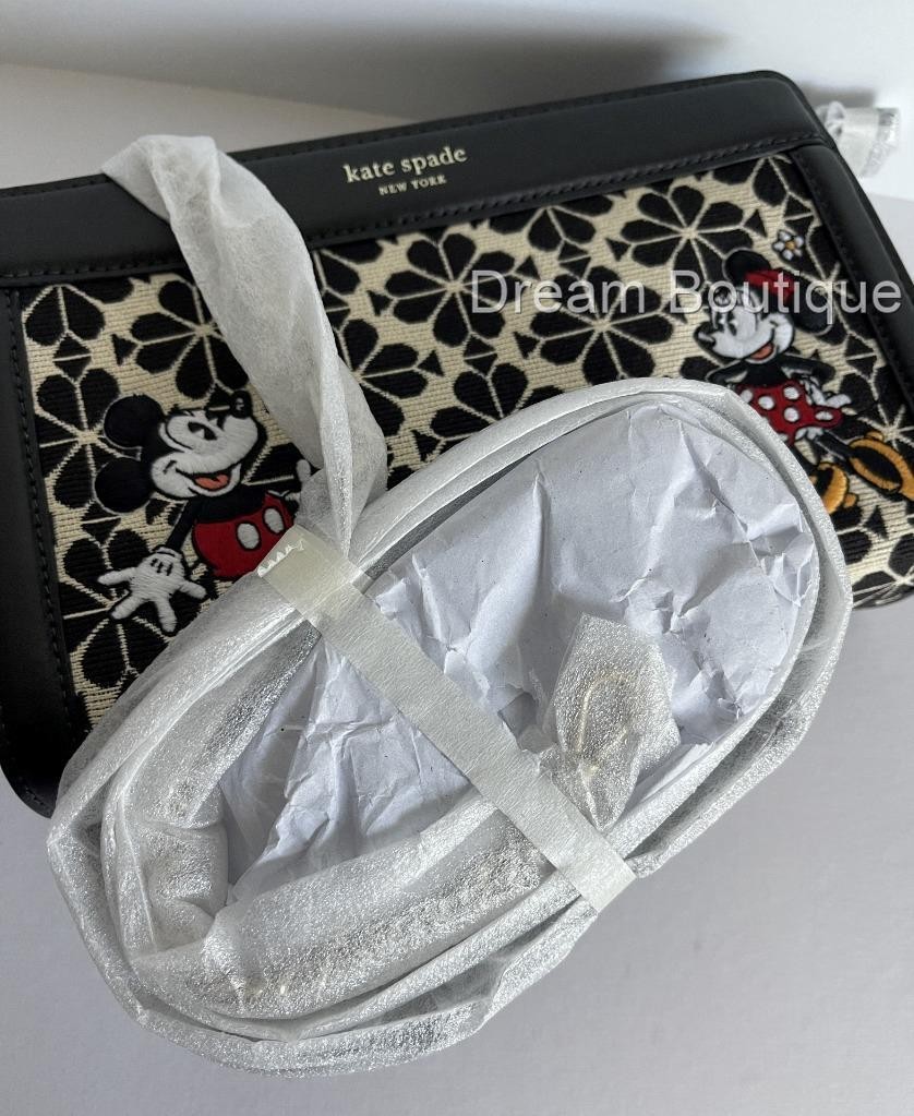 Kate Spade X Disney 100 Mickey & Minnie Jacquard Crossbody Handbag NWT