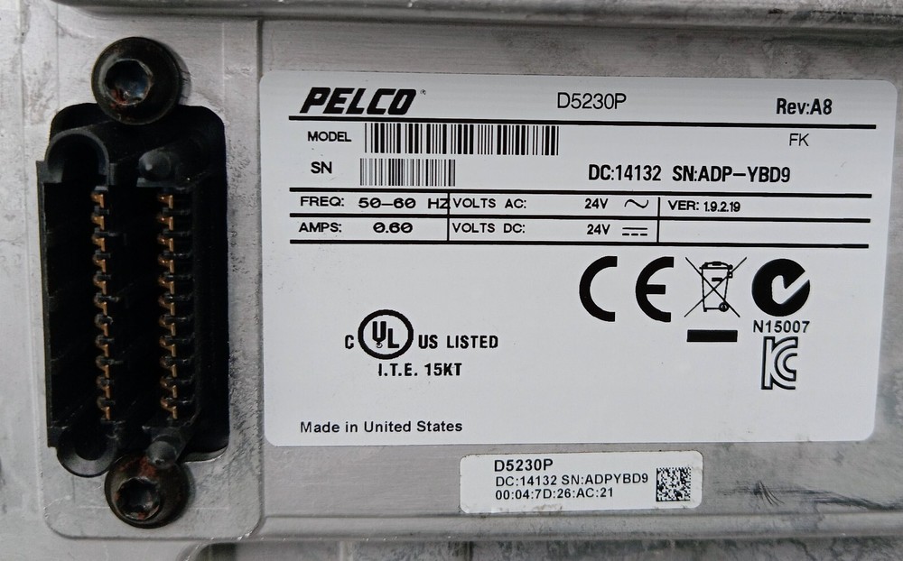 Pelco D5230P Camera for Pendant Spectra