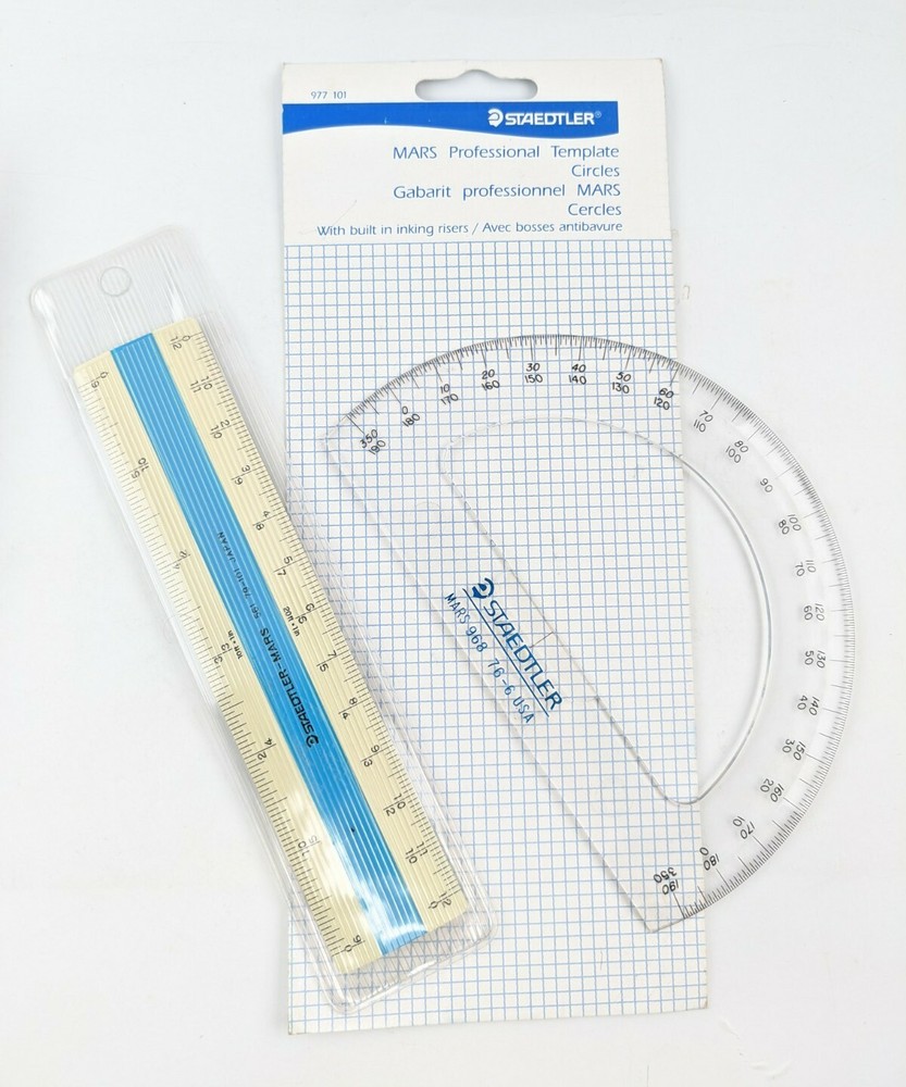 STAEDTLER LOT SET Drafting Compass, Mars Micro, Letter Guide, Separator GERMANY
