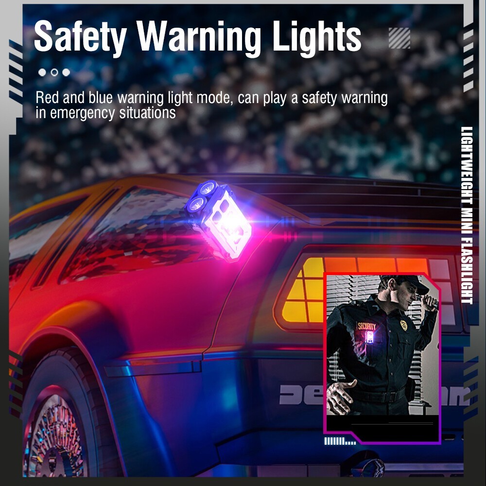 Super Bright Multi-Functional keychain Light EDC COB Rechargeable Night Run Out