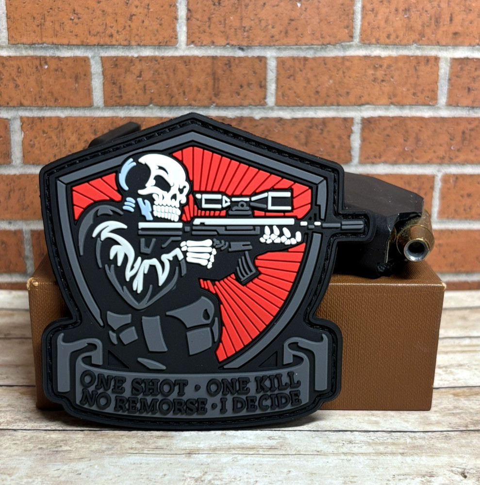Sniper PVC Patch - Morale Sniper Rifle Patch - Skull Punisher Tactical Patch