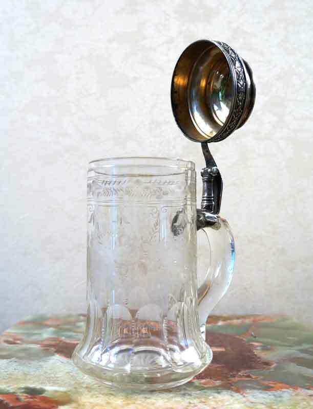 Russian Handmade Crystal Silver Beer Mug