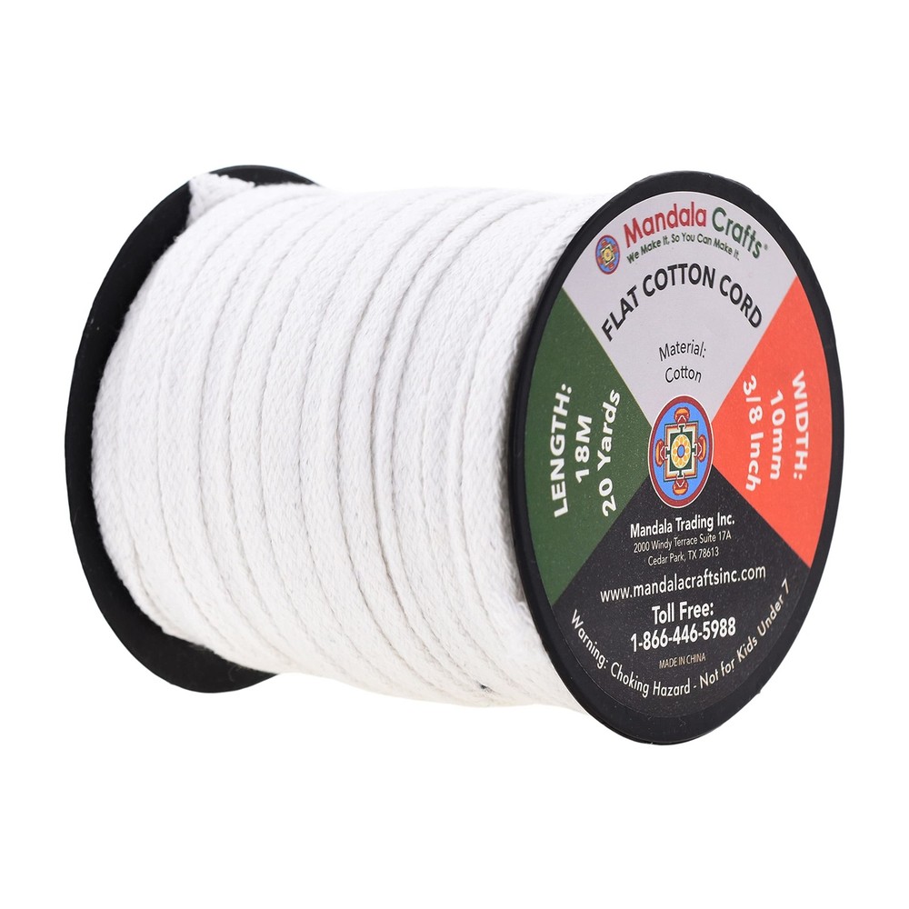 White Flat Drawstring Cord Drawstring Replacement, 3/8 Inch 20 YDs White Soft...