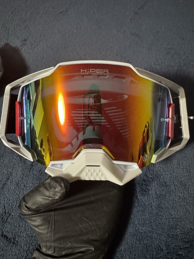 White 100% Goggles Hiper Lens Technology