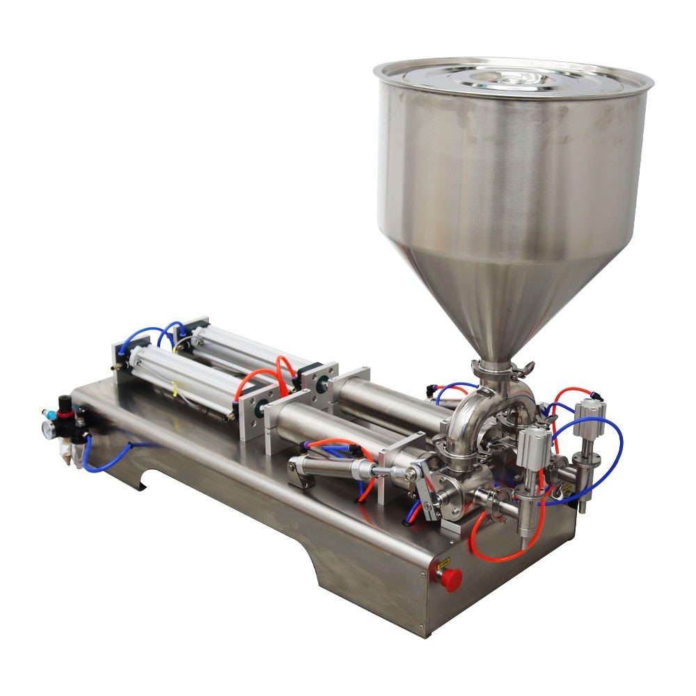 Pneumatic Paste Liquid Dual Purpose Filling Machine Two Nozzle 100-1000ML 110V