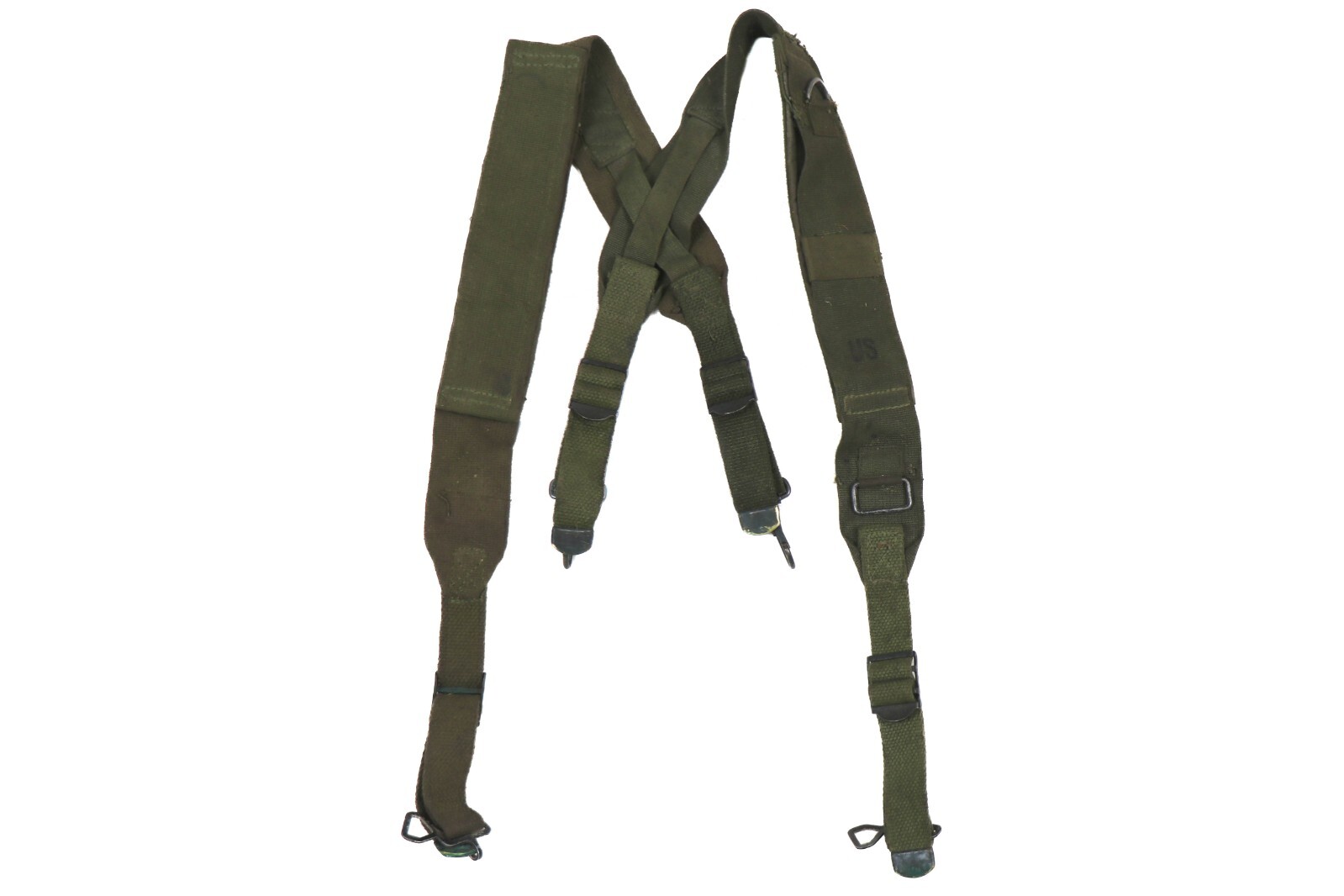 US Army WWII / Korean War M1945 Field Pack Suspenders OD Green M-45 M1944 WW2
