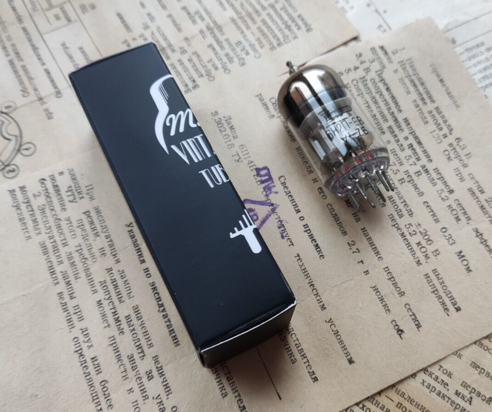 6N2P-EV double triode with split cathodes NOS Tested (USA Seller)