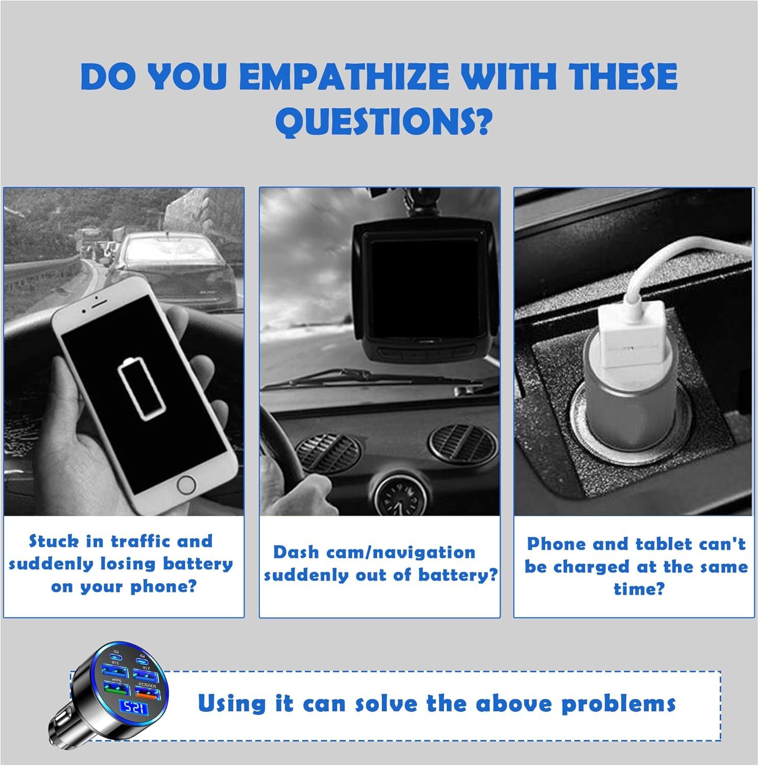 4 USB Port Super Fast Car Charger Adapter for iPhone Samsung Android Cell Phone