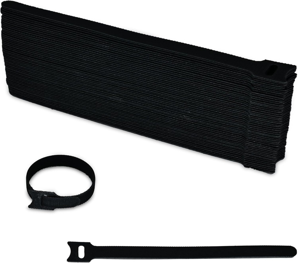 62PCS 8In Adjustable Reusable Cable Straps – Multi-Purpose Microfiber Cord Organ