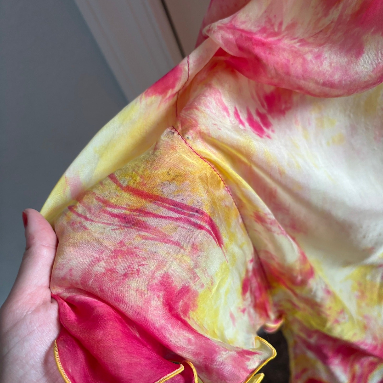 Stunning Silk Women’s Tie Dye Multicolor Kaftan Boho Ethereal Coverup OS