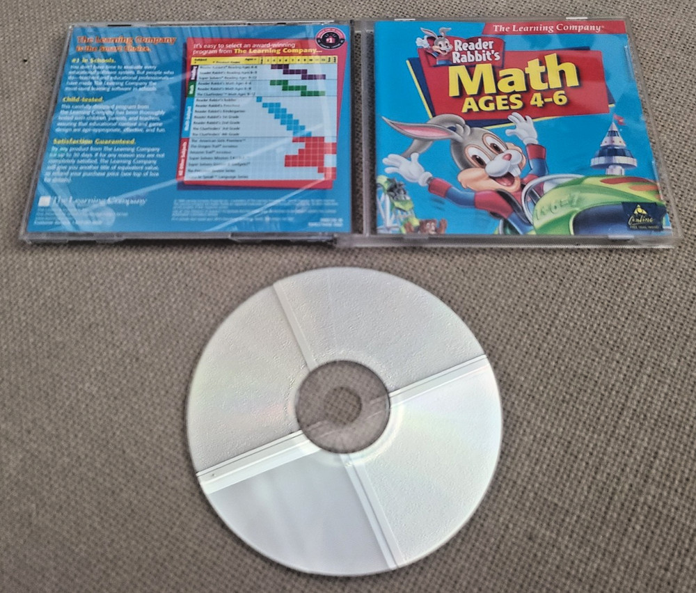 The Learning Company Reader Rabbit Personalized Math Ages 4 - 6 - (1998)