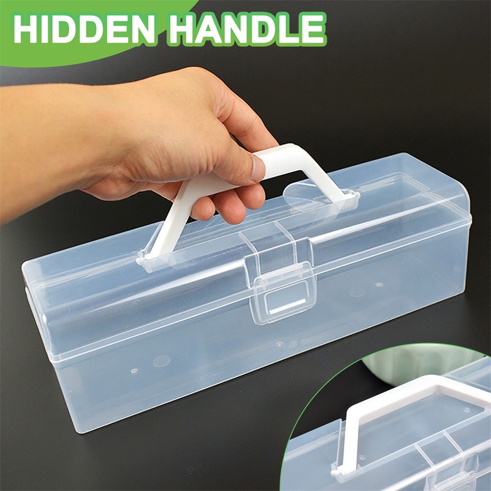 Clear Plastic Storage Boxes with Lock Lids Stackable Box Home Office Kitchen