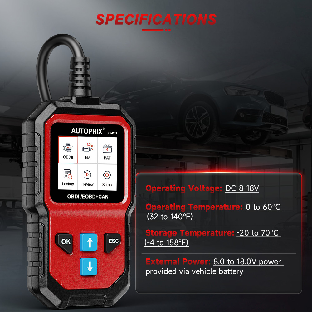 AUTOPHIX OM119 Auto Diagnostic Scanner Check Engine Fault Code Reader OBD2 Tool