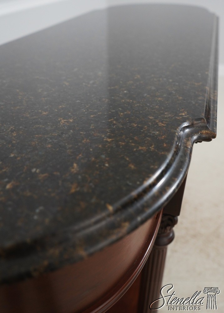 71992: HARDEN Marble Top Cherry 1 Drawer Console Serving Table
