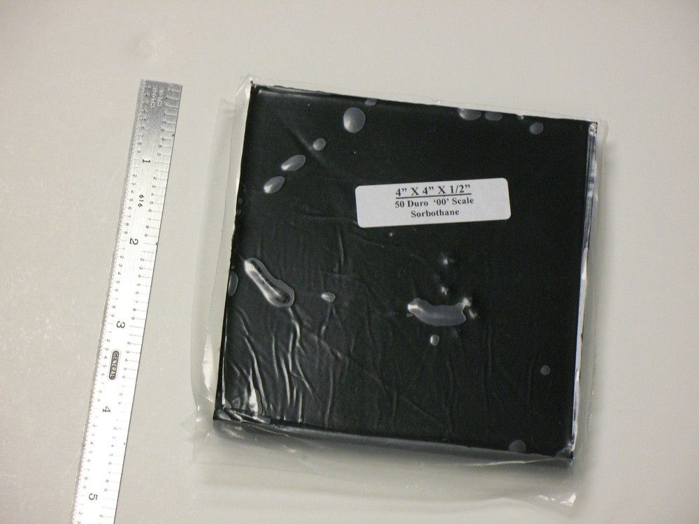 SHOCK & VIBRATION ISOLATION PAD 4"X4"x1/2" RUBBER 50D