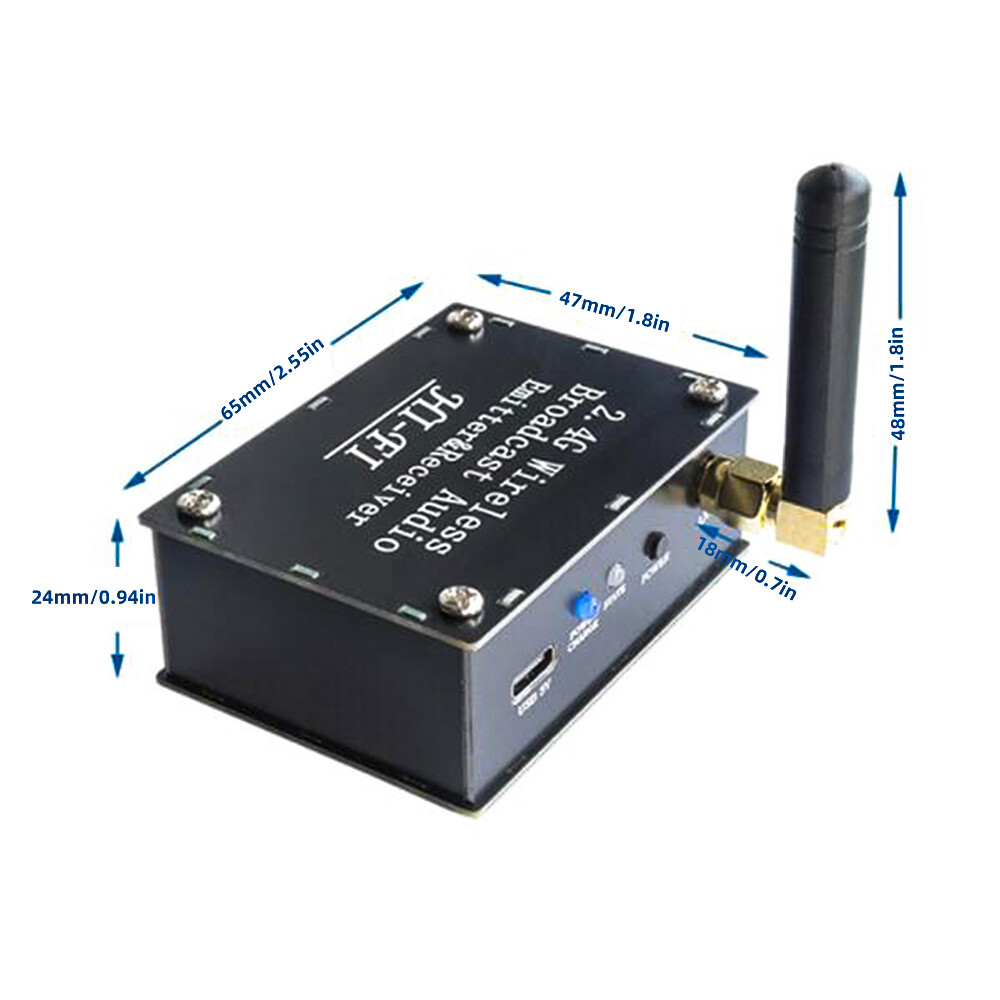 DC 3.5-5V 2.4G Wireless Audio Transceiver Transmitter Receiver with Type C Port