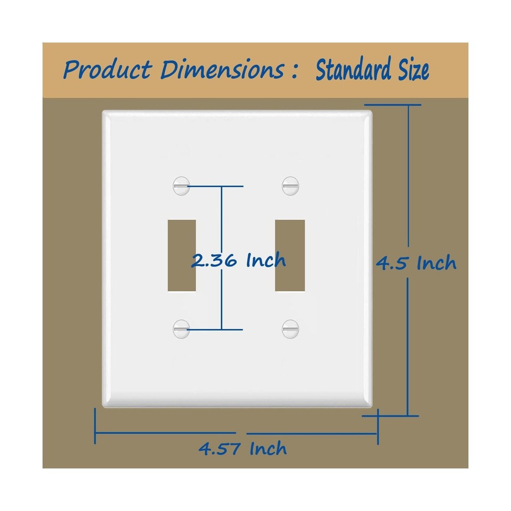 2-Gang Toggle Light Switch Wall Plate,Double Switch Wall Plates, Light Switch...