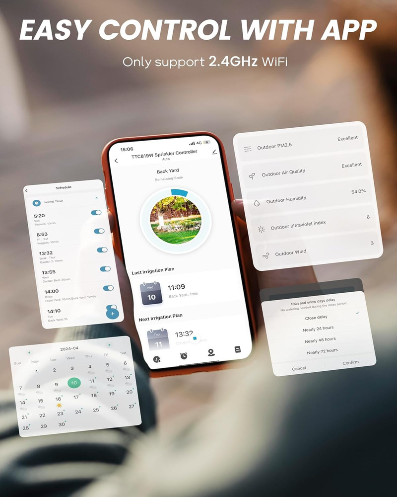 Smart 8 Zone Wifi Sprinkler Controller with Weather Intelligence & App Control