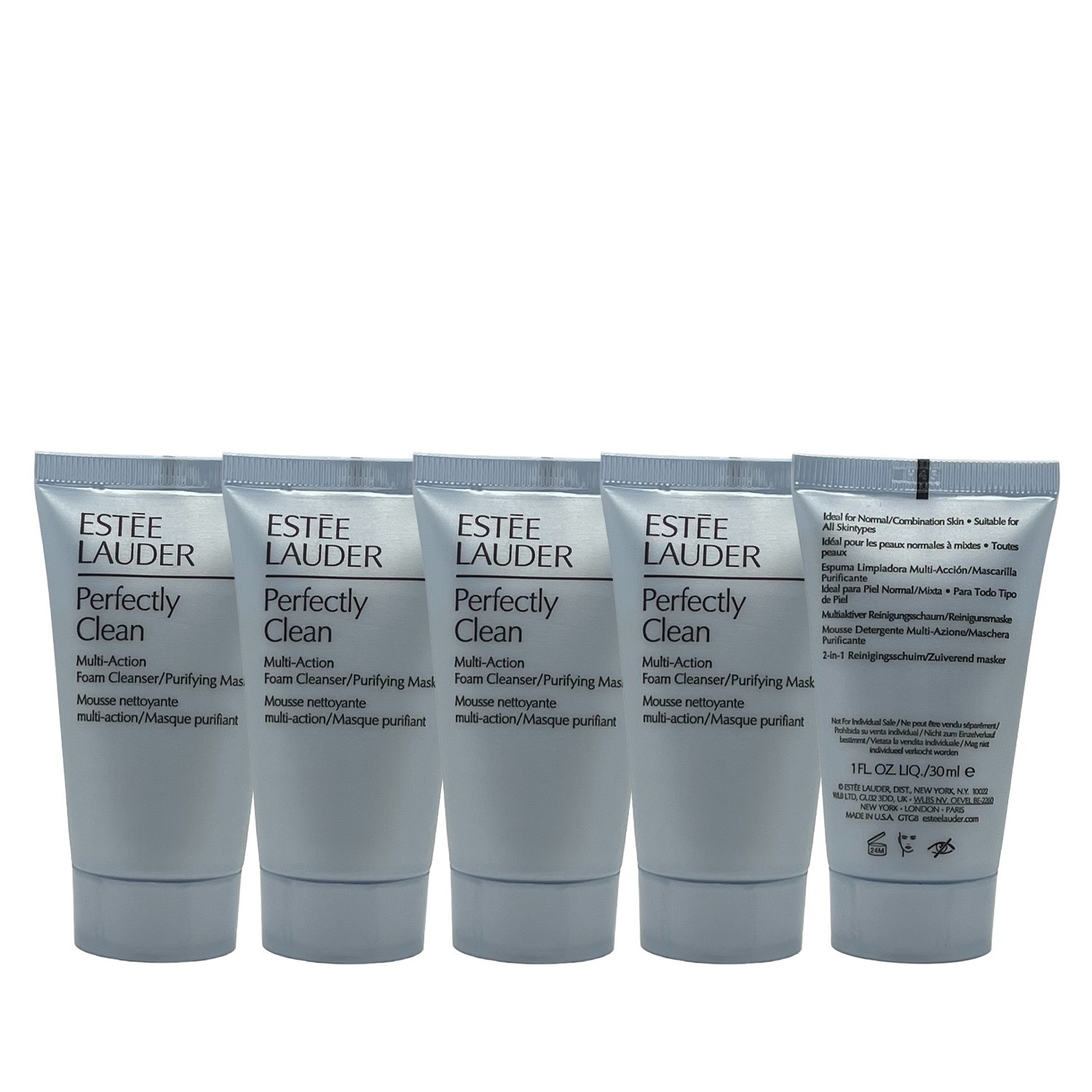 5 pack - Estee Lauder Perfectly Clean Multi-Action Foam Cleanser 30ml ea = 150ml