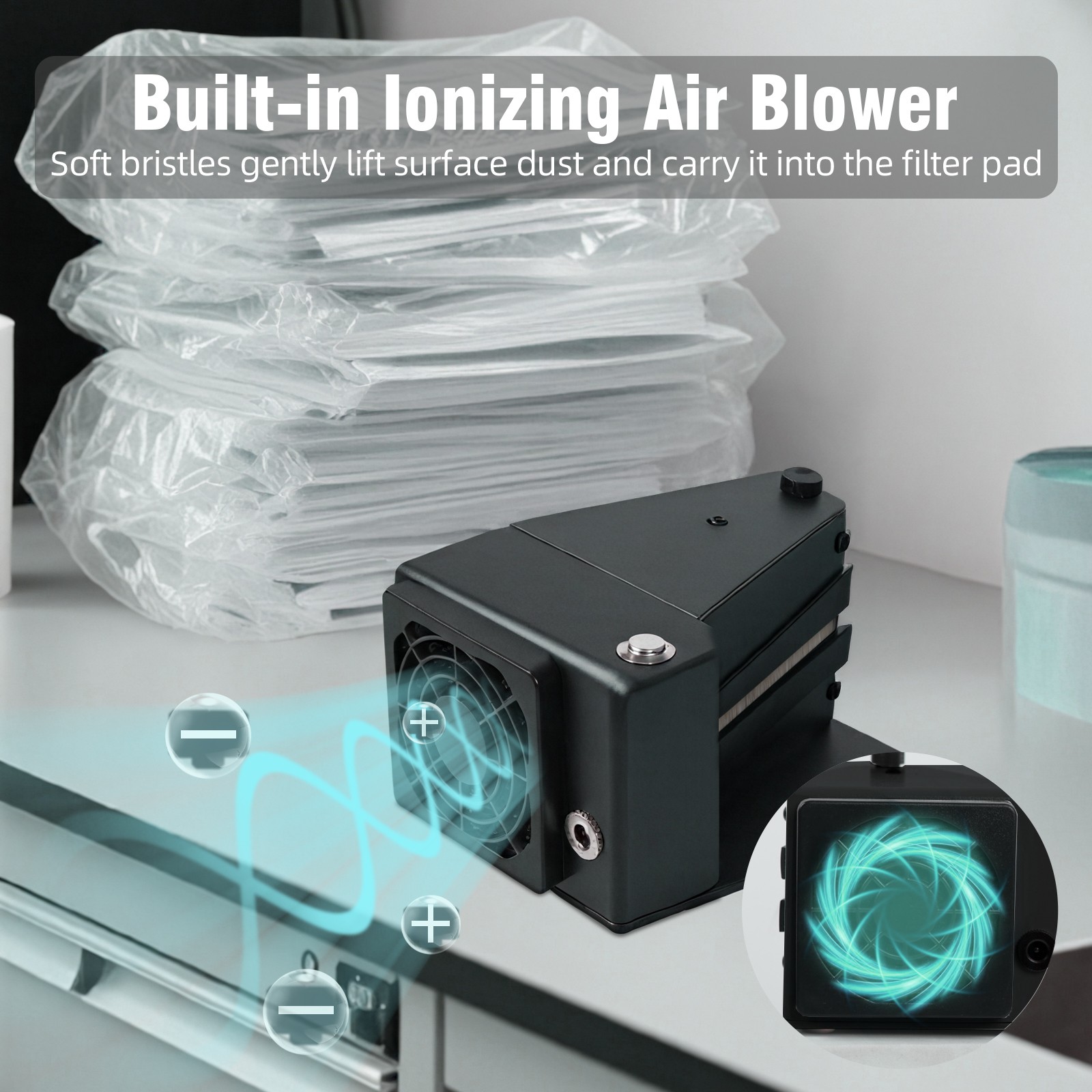 Black Professional Electric Film Anti-Static Dust Remover for 120 135 4x5 Film