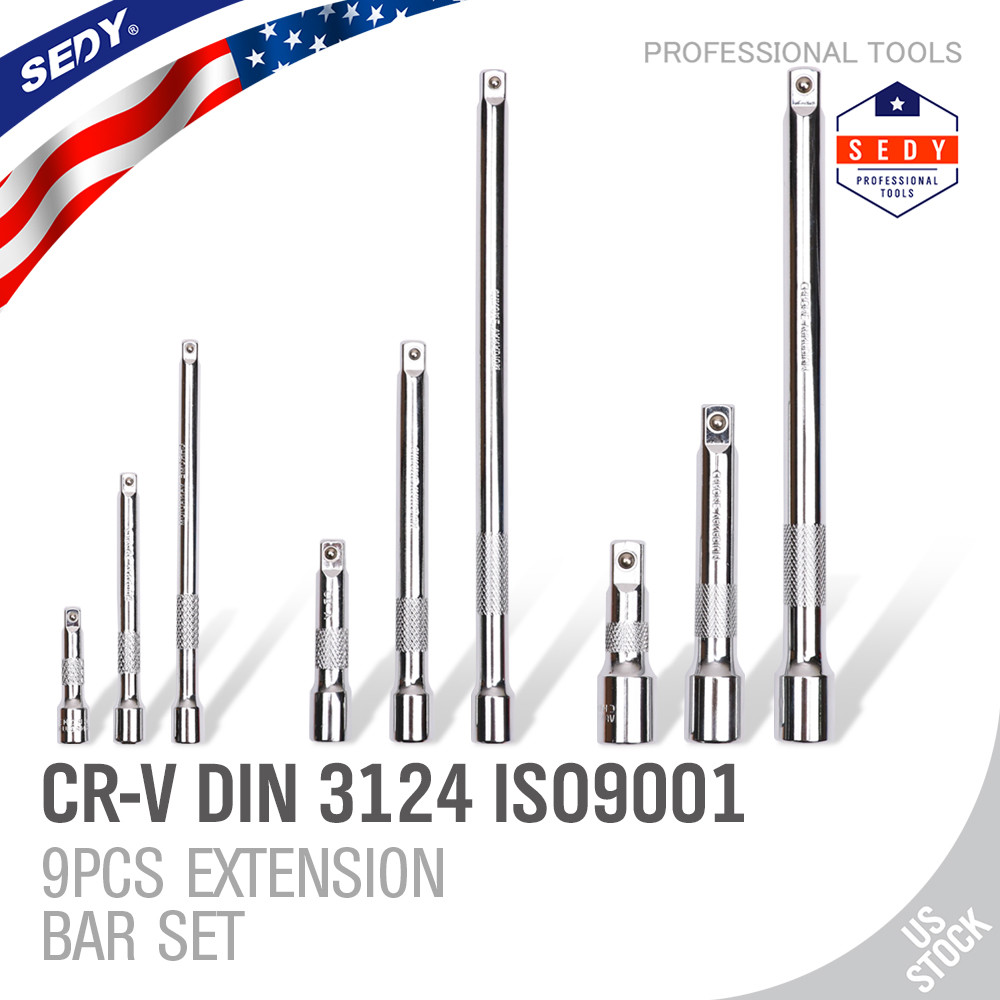 9pc 1/4 3/8 1/2 Drive Extensions Extend Bars Set Ratchet Sockets Wrenches