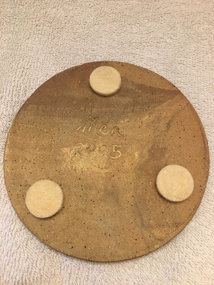 Cat Trivet / Decor Piece Artisan Signed Pottery/Stoneware