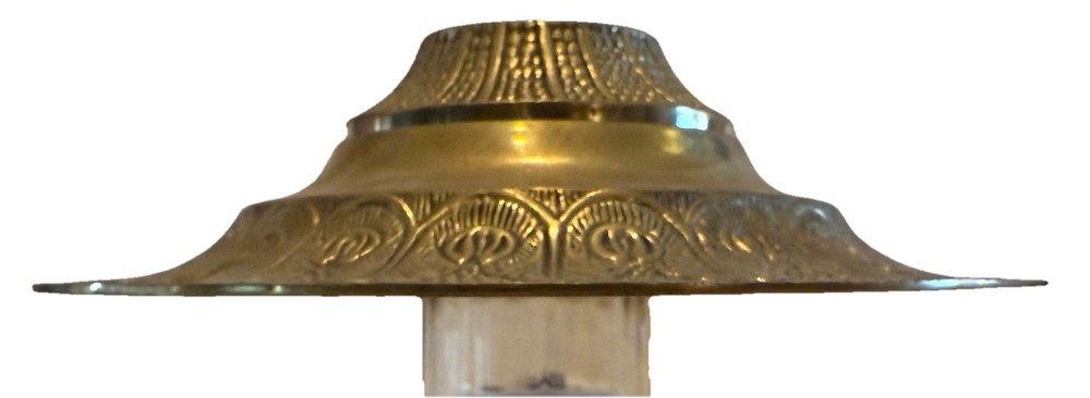 OVERSIZED 9” CAST BRASS CEILING CANOPY & SOLID BRASS LOOP 1/4 IPS & Hardware NOS