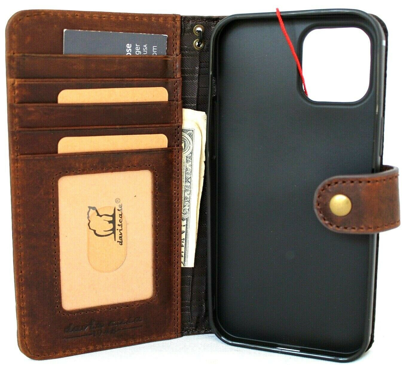 Genuine Leather case for Iphone 15 14 13 12 11 Pro Max Wallet Book Cards Xs XR