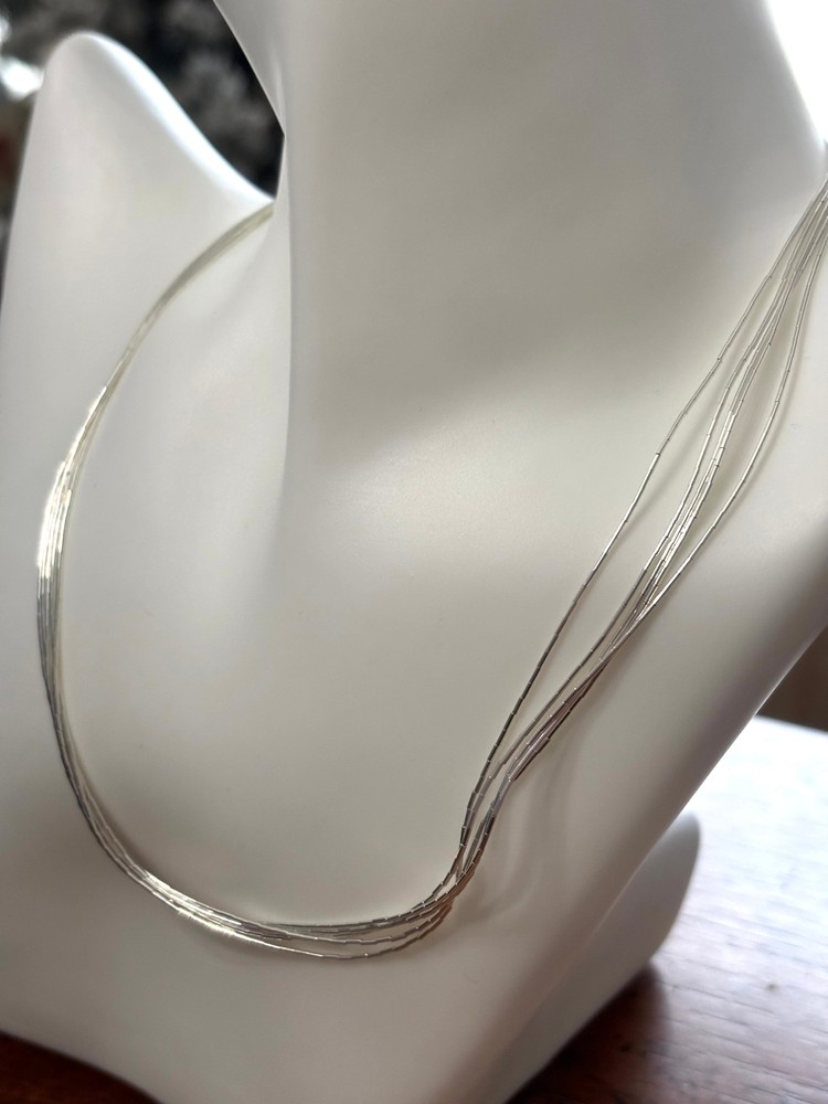 5 Strand Liquid Silver Necklace