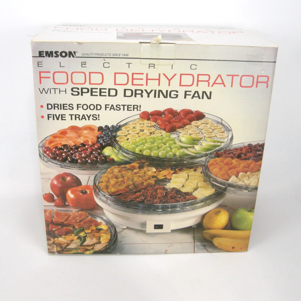 Emson Electric Food Dehydrator Machine 5 Stackable Trays Speed Drying Fan NOS