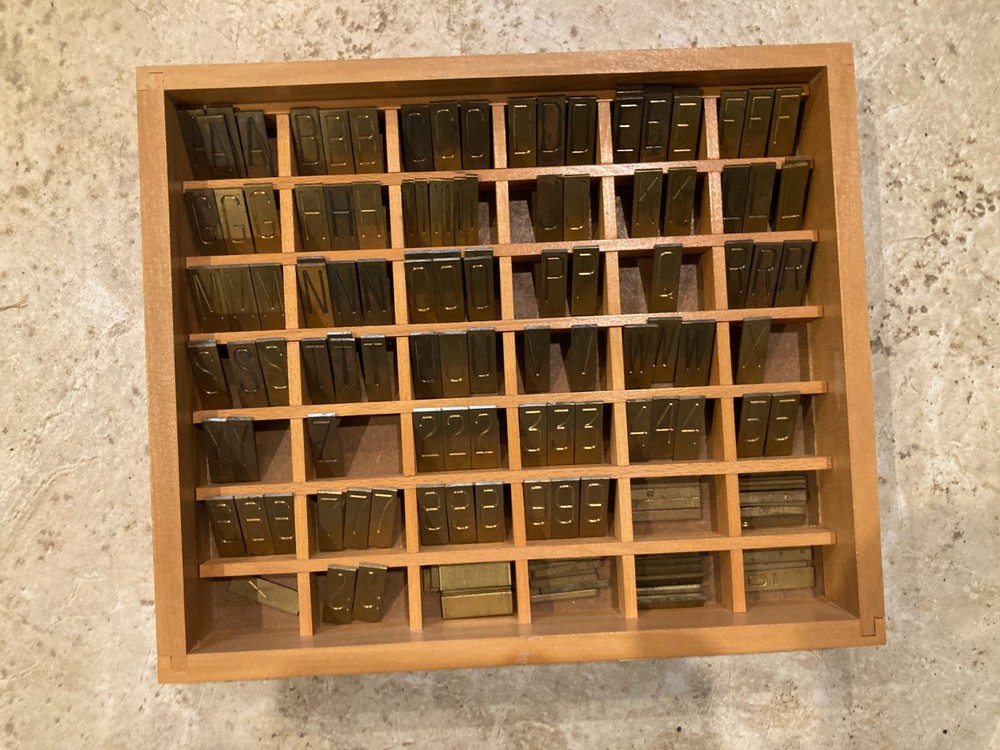 Extra Condensed Brass Movable Type, Unknown Brand, Complete Set, READ!