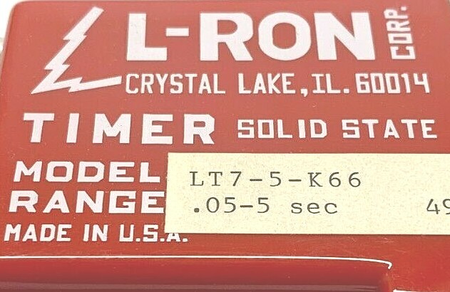 NEW L-RON LT7-5-K66 SOLID STATE TIMER MODULE, .05-5 SEC