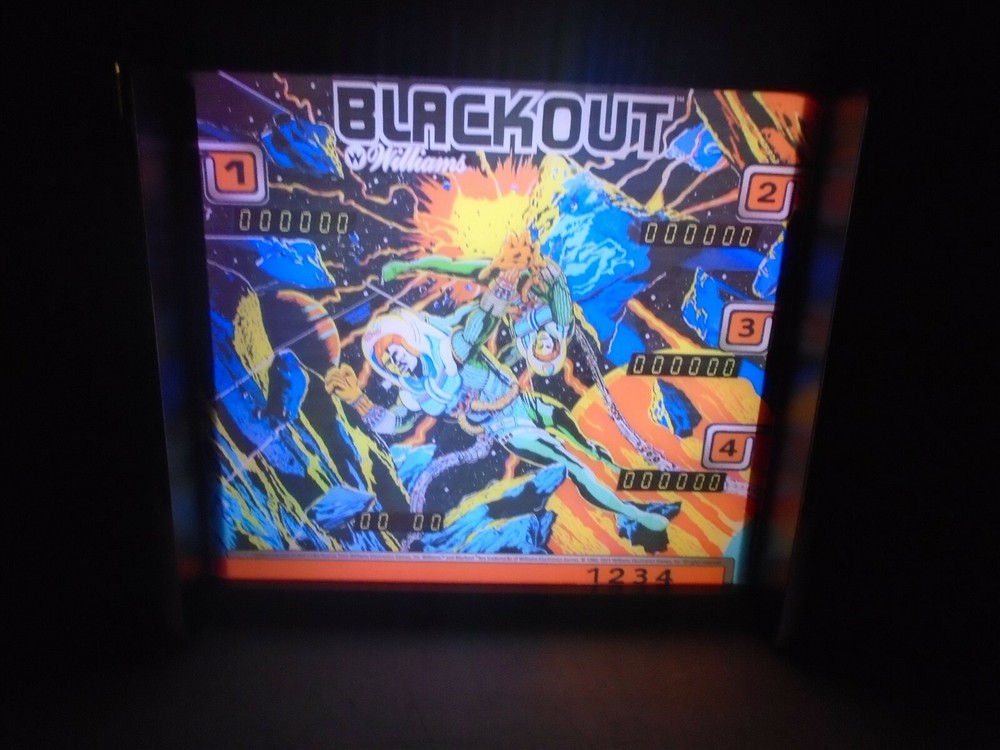 Williams Blackout Pinball Head LED Display light box