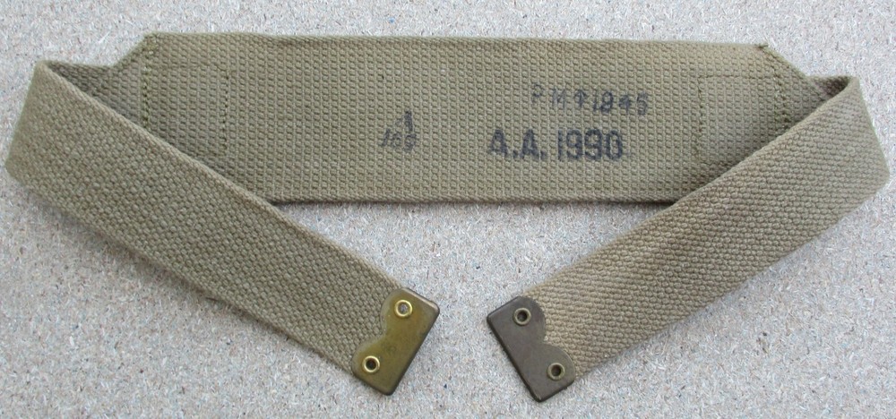 RARE British Army:"1945 WEB BREN SUPPLEMENTARY POUCHES STRAP" (1937 Ptn, PM Ltd)