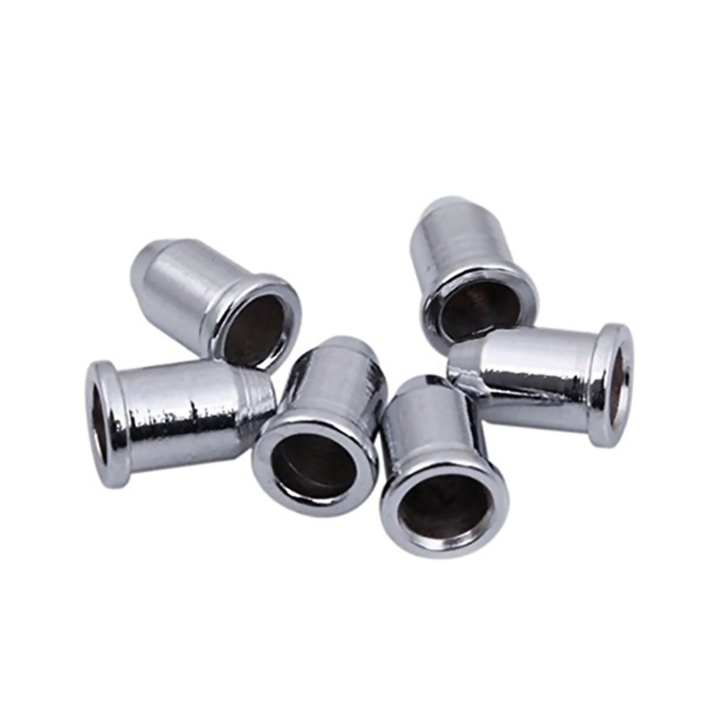 6PCS Guitar Through Body Ferrules Replacement Metal String Bushing For Electric