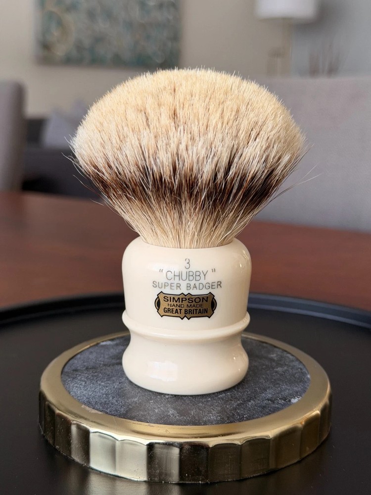 Simpson CH3 Super Silvertip Badger – Ivory Handle – Handmade
