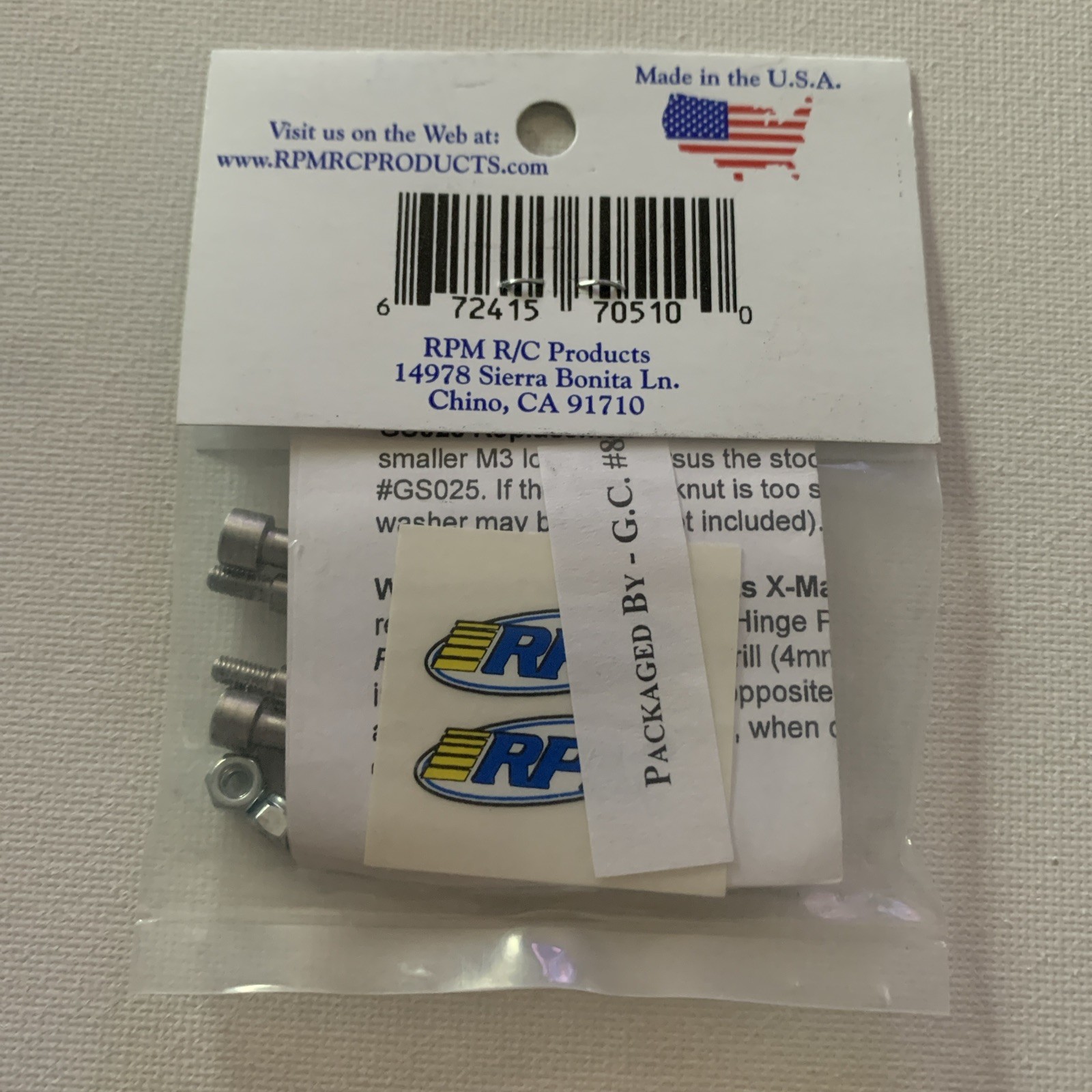 RPM Threaded Hinge Pins 70510 NEW