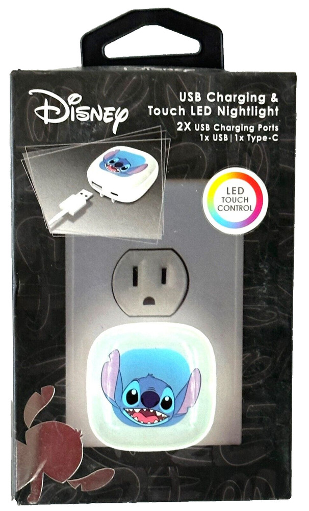 New Disney Lilo & Stitch USB & Type C USB Charging &Touch LED Nightlight