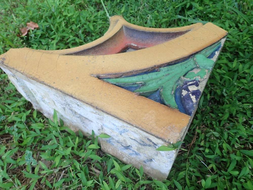 Architectural Salvage Polychrome Terra Cotta Block
