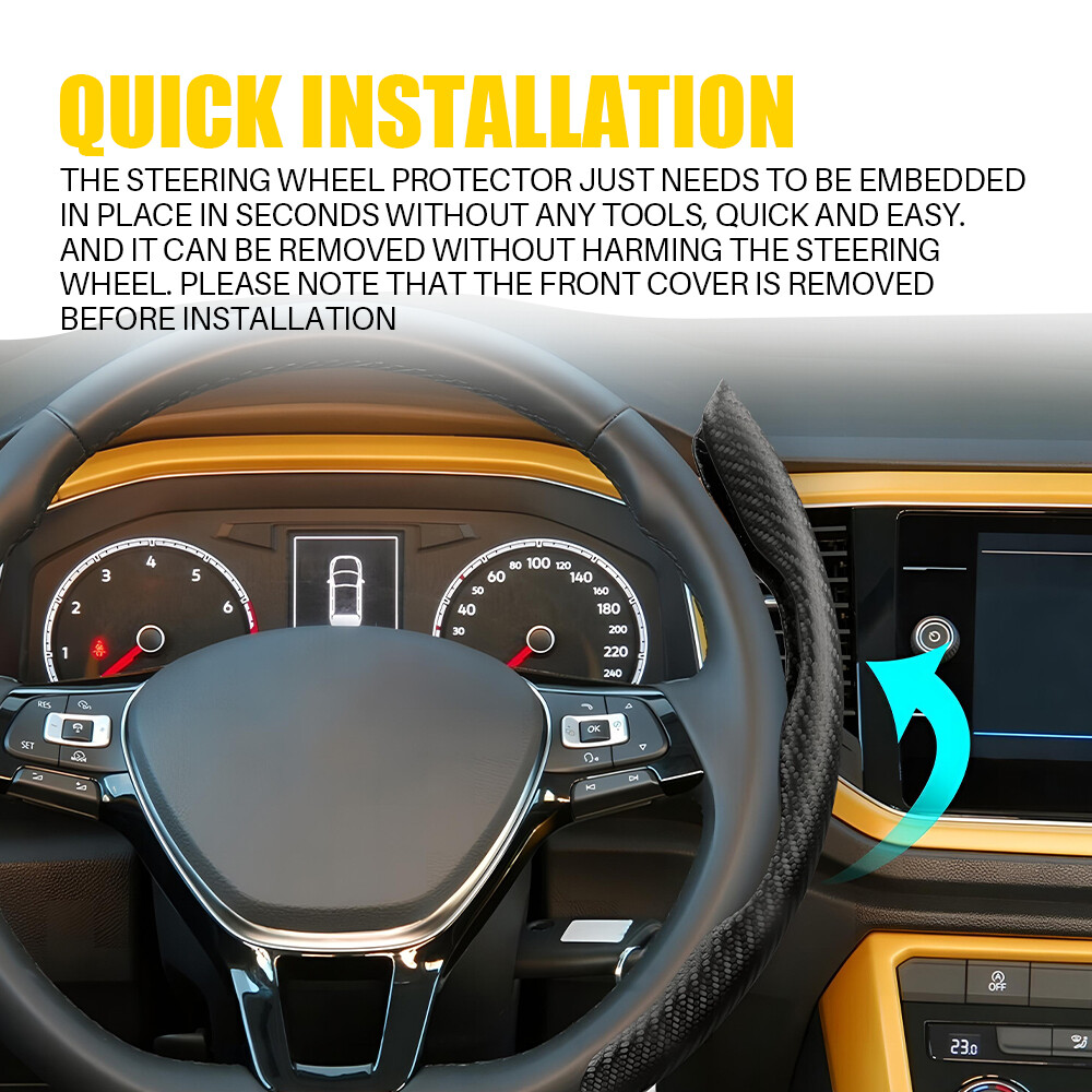 2X Carbon Fiber Universal Car Steering Wheel Booster Cover NonSlip Accessory EOA