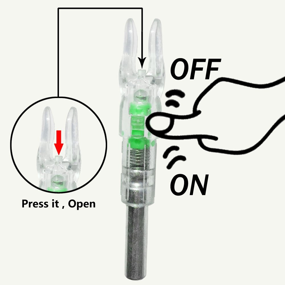New Lighted Nocks for Arrows with .244 Inside Diameter Led Nocks with Switch ...